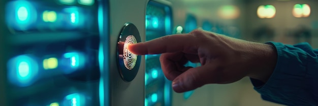 A closeup of a fingerprint scanner unlocking access to a secure digital document vault