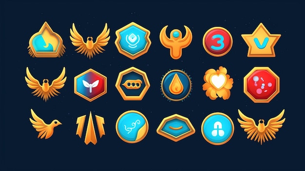 A collection of colorful symbols Generative AI Art