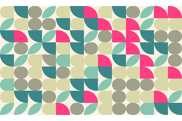 A collection of simple abstract geometric vector shape patterns A spectrum of bold colors