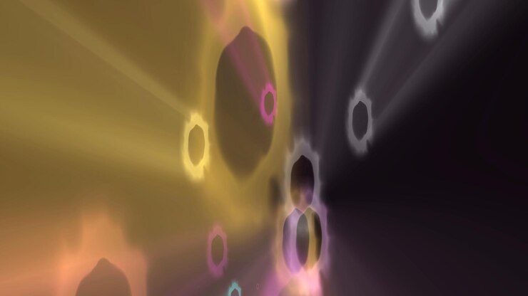Fotoğraf a colorful abstract background with circles and a light effect