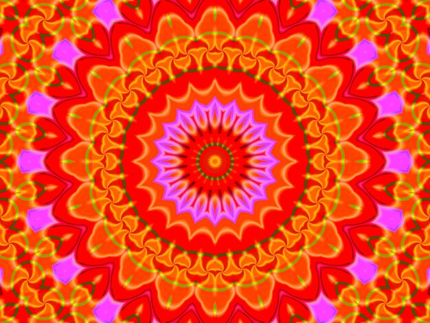 a colorful abstract pattern with a spiral design in pink orange purple and yellow