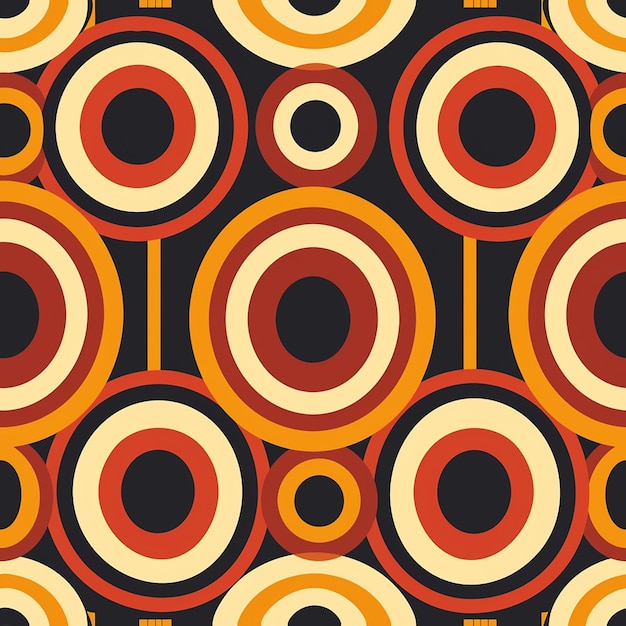 a colorful background with circles and a circle with a yellow circle