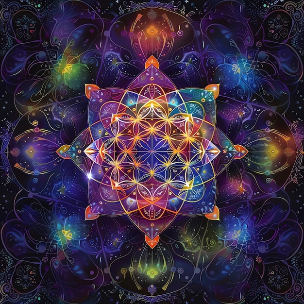a colorful design with a spiral on it is shown in a multicolored image