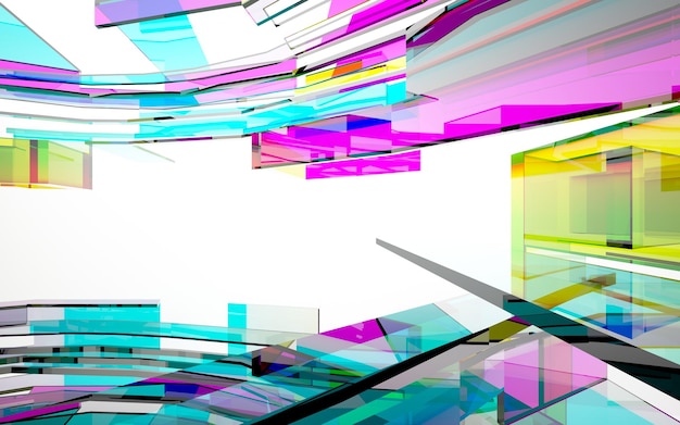 A colorful glass wall with a white background and a white background.