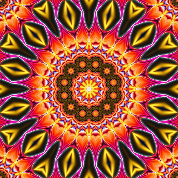 A colorful kaleidoscope with a colorful design in the center.