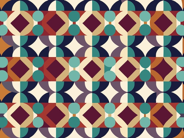 a colorful pattern with geometric shapes and squares