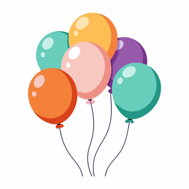 a colorful picture of balloons with a white background
