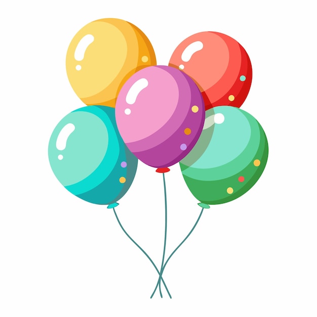 a colorful picture of balloons with the word happy on it
