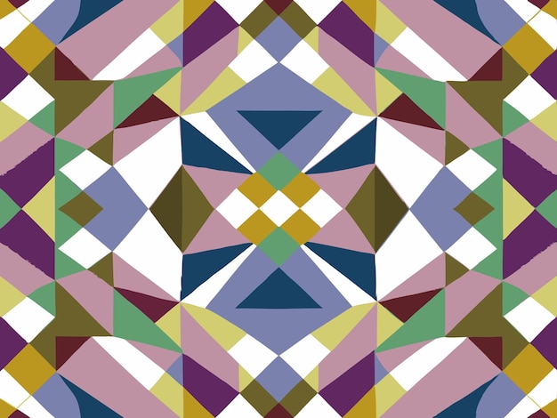 a colorful quilt with a triangle on it