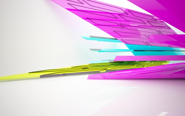 a colorful wall with a pink and yellow background.