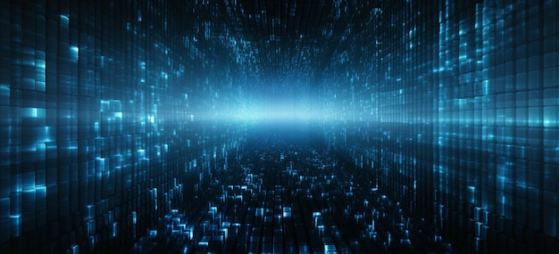a dark background with many blue dots