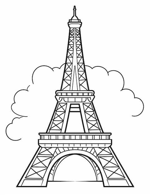 a drawing of the eiffel tower in paris generative ai