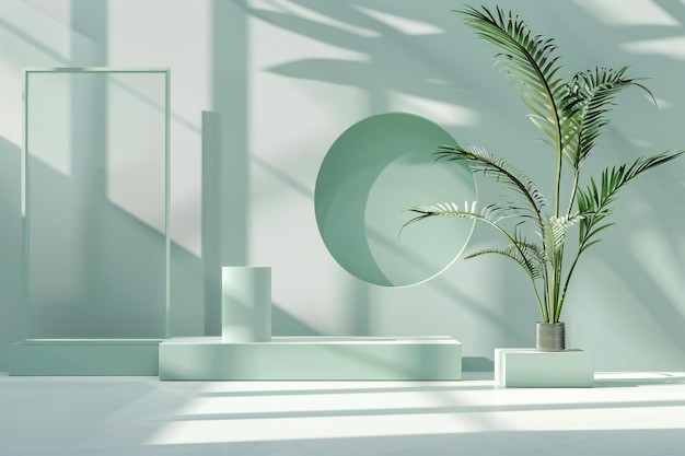 a green plant in a white pot is in a room with a green plant