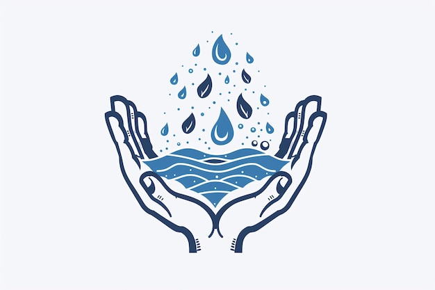 a hand with a water drop and the words quot water drop quot on it