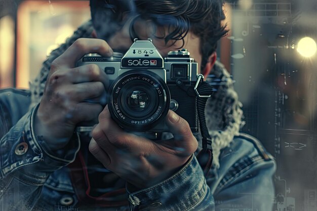 a man with a camera and a camera with a camera on it
