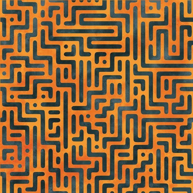 A maze is a maze that is colored orange and black.
