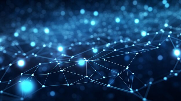 A mesmerizing blue and white nebula with a network of interconnected lines Generative AI