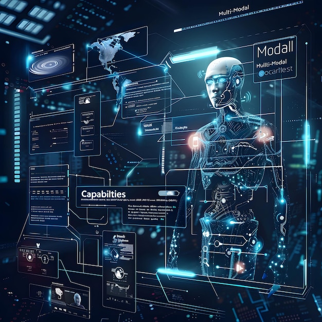 a poster of a robot with the word model on it