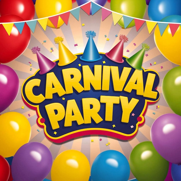 a poster that says quot party party quot with balloons on it
