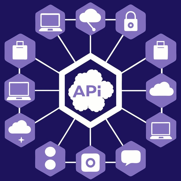 a purple and blue background with many different icons including an app that says  an