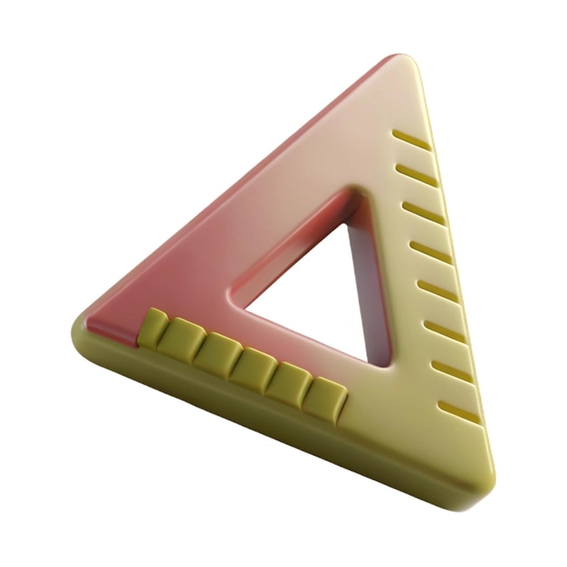 a red and yellow triangle with a number 3 on it
