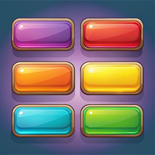 a set of buttons with different colors and shapes