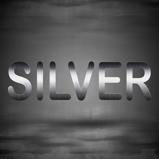 a silver silver and black sign that says silver silver