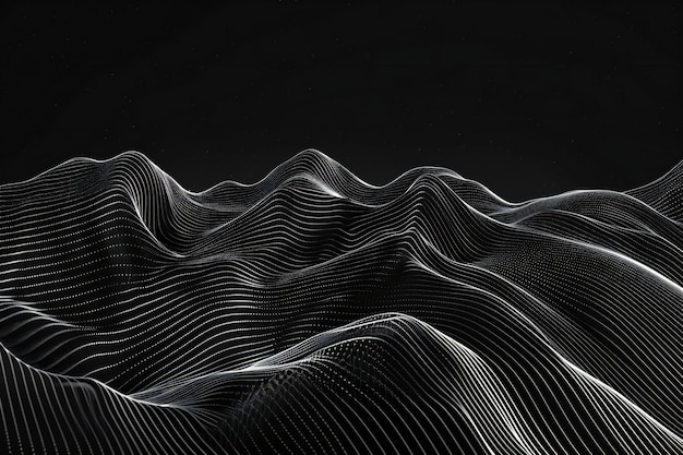 a simple but attractive background image of dark wavy lines on a black background