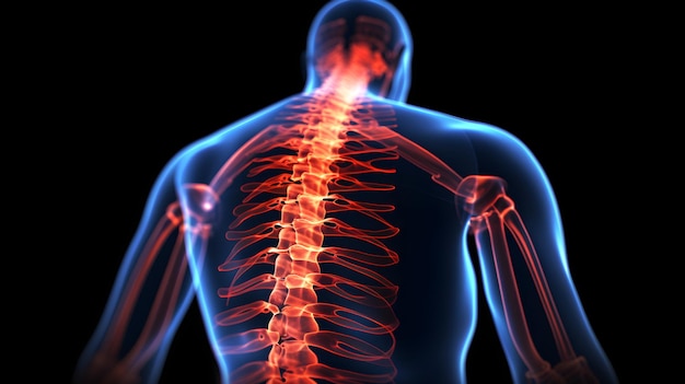 A skeleton of a man