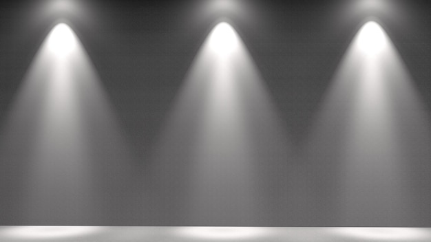 A stage with a White light background