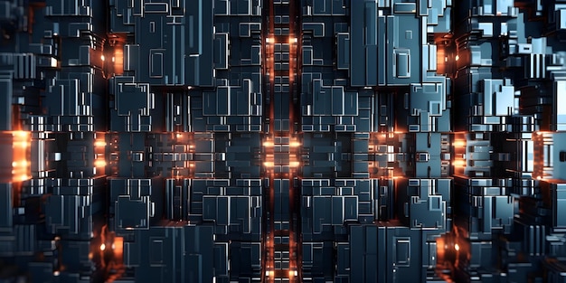A wall of black cubes with the words'the city of darkness '