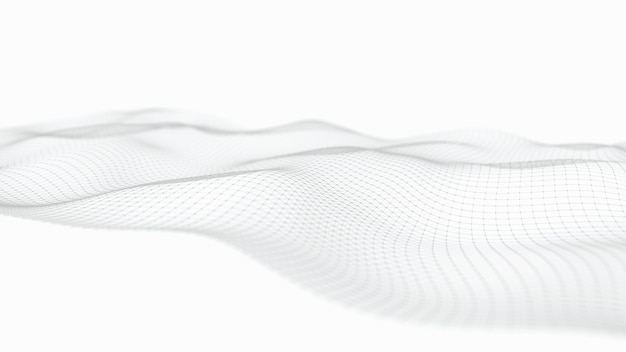 a wave of particles futuristic dot wave on white background dynamic wave wave 3d