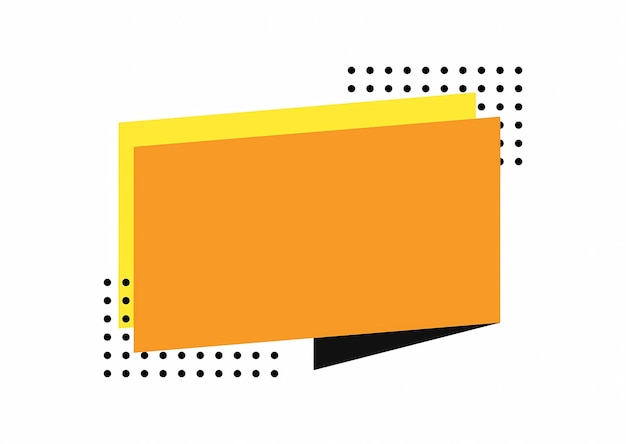 a yellow rectangular frame with a black dot on the bottom