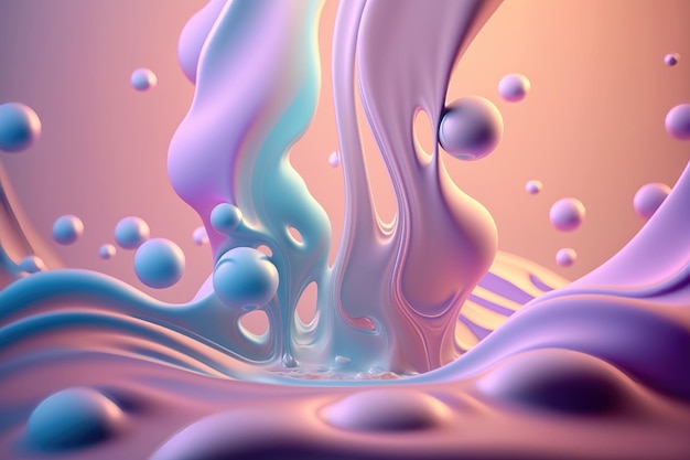 Abstract 3d holographic gradient drop liquid AI Generation