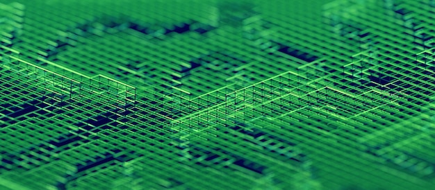 Abstract 3D Rendering of Modern Background