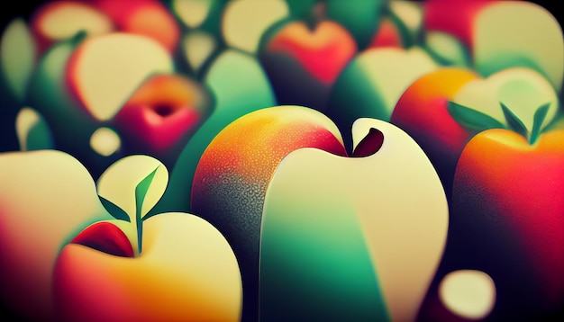 abstract apples digital illustration wallpaper
