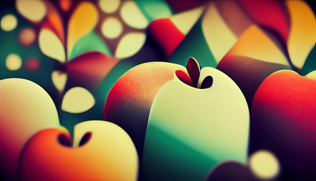 abstract apples digital illustration wallpaper