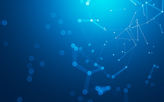 Abstract background. Molecules technology with polygonal shapes, Big data visualization.