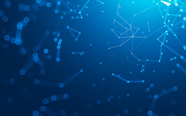 Abstract background. Molecules technology with polygonal shapes, Big data visualization.