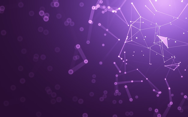 Abstract background. Molecules technology with polygonal shapes, connecting dots and lines.