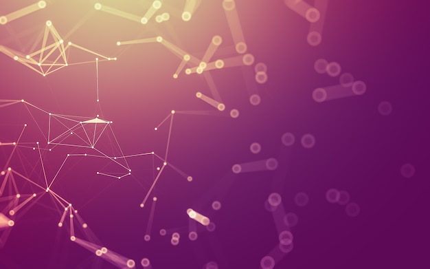 Abstract background. Molecules technology with polygonal shapes