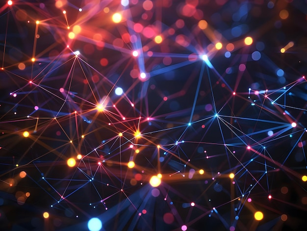 Abstract Background with Colorful Lights and Lines