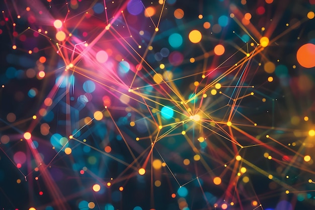 Abstract Background with Colorful Lights and Lines