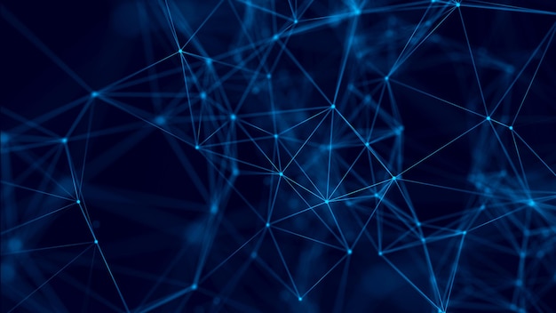 Abstract background with connecting dots and lines Network connection structure 3D rendering