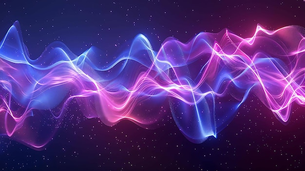 Abstract background with glowing pink and blue waves