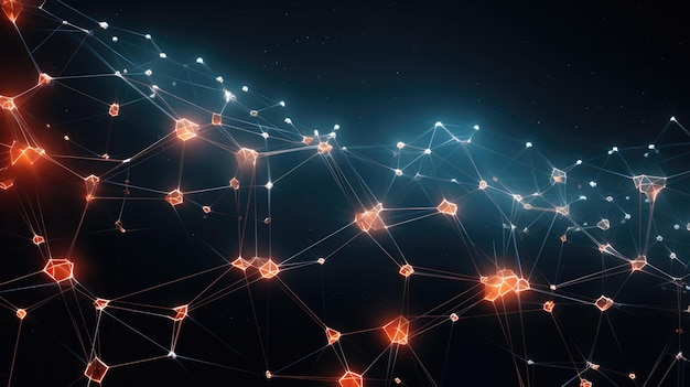 Abstract background with Lines and dots connect Created with Generative AI technology