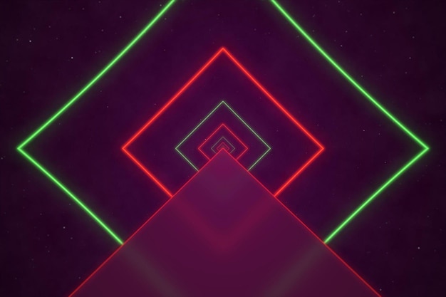 Abstract background with ultraviolet neon lights empty frame cosmic landscape glowing tunnel door