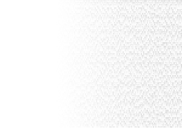 Abstract binary code on white clean background copyspace on the left