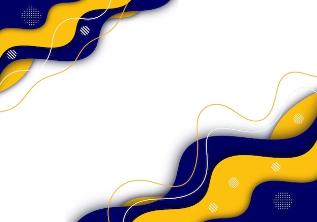 Abstract blue and yellow modern style On White Background