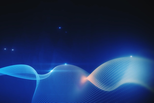 Abstract blue digital wave texture Landing page technology and future concept 3D Rendering